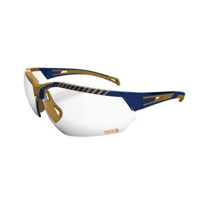 MATCO ANTI-FOG FORCEFLEX 4 BLUE GOLD HALF FRAME WITH CLEAR LENS SAFETY GLASSES