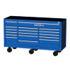 4325R-DBC - 4S TRIPLE BAY 25" TOOL BOX SAPPHIRE BLUE PAINT W/ CHROME TRIM