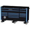 6328RX-BBU - 6S TRIPLE BAY 28" TOOL BOX OUTLAW BLACK PAINT W/ BLUE TRIM