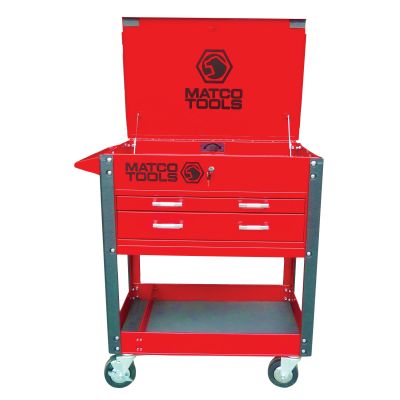 TWO DRAWER SERVICE CART RED