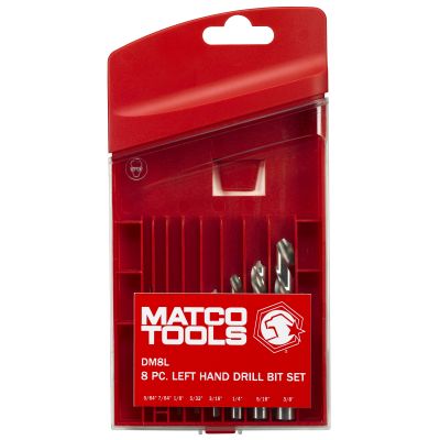 8-PC LEFT HAND DRILL BIT SET