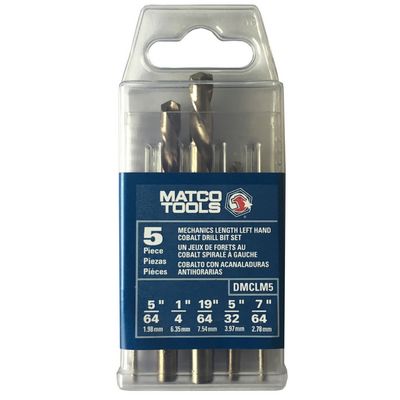 5PC COBALT L.H. M.L. DRILL SET