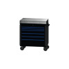 JSC770-BBU - HEAVY-DUTY SERVICE CART OUTLAW BLACK PAINT W/ BLUE TRIM