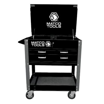 TWO DRAWER SERVICE CART BLACK