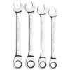 S9GRC4 - 4 PIECE 90 TOOTH SAE COMBINATION RATCHETING WRENCH SET