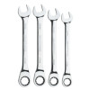 S9GRCM4 - 4 PIECE 90 TOOTH METRIC COMBINATION RATCHETING WRENCH SET