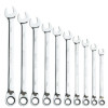 S9GRRCXLM10 - 10 PIECE 90 TOOTH EXTRA LONG METRIC REVERSIBLE RATCHETING WRENCH SET