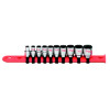 SA102TB - 1/4" DRIVE 10 PIECE SAE 12 POINT CHROME SOCKET SET