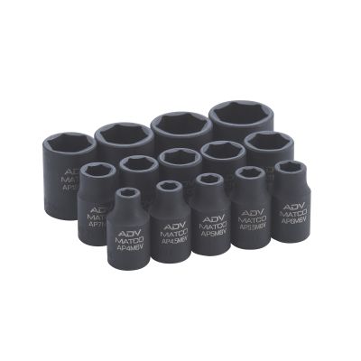 14PC 1/4DR MM IMPACT SKT SET