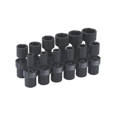 12PC 1/4DR MM UNIV IMPACT SKT