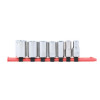 SB78R - 3/8" DRIVE 7 PIECE SAE 8 POINT CHROME SOCKET SET