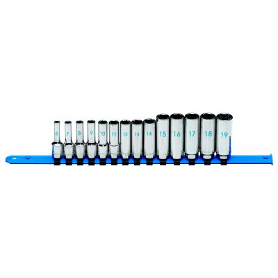 3/8 14-PC MET DR 6 PT SKT SET
