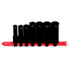 SBDP76TA - 3/8" DRIVE 7 PIECE SAE 6 POINT DEEP IMPACT SOCKET SET