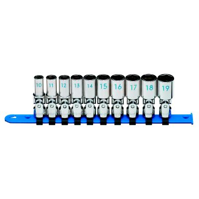 10PC 3/8" MM CHR UNIV SKT SET