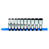 SBDUM106RB - 3/8" DRIVE 10 PIECE METRIC 6 POINT DEEP UNIVERSAL CHROME SOCKET SET
