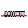 SBI106T - 3/8" DRIVE 10 PIECE SAE 6 POINT MID-LENGTH CHROME SOCKET SET