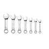 SMCS72T - 7 PIECE SAE 12 POINT STUBBY COMBINATION WRENCH SET