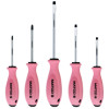 SSPCO5CSGK - 5 PIECE TOP TORQUE II� SCREWDRIVER SET PINK "TOOLS FOR THE CAUSE"