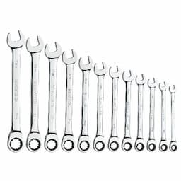 12 PIECE 90 TOOTH METRIC COMBINATION RATCHETING WRENCH SET