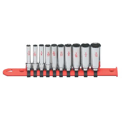 1/4" DRIVE 10 PIECE SAE 6 POINT DEEP CHROME SOCKET SET | Matco Tools
