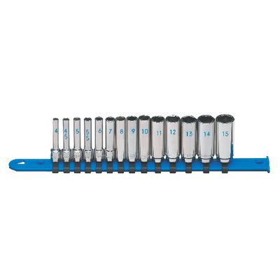 1/4" DRIVE 14 PIECE METRIC 6 POINT DEEP CHROME SOCKET SET | Matco Tools