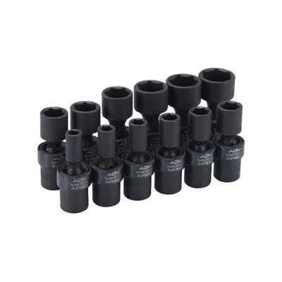 1/4" DRIVE 12 PIECE METRIC 6 POINT UNIVERSAL ADV IMPACT SOCKET SET | Matco Tools