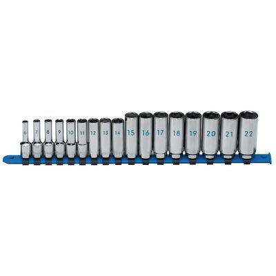 3/8" DRIVE 17 PIECE METRIC 6 POINT DEEP CHROME SOCKET SET | Matco Tools