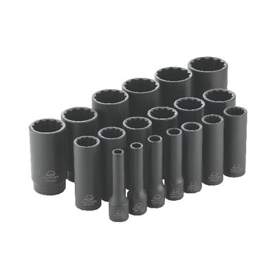 1/2" DRIVE ADV 19 PIECE SAE 12 POINT DEEP IMPACT SOCKET SET | Matco Tools
