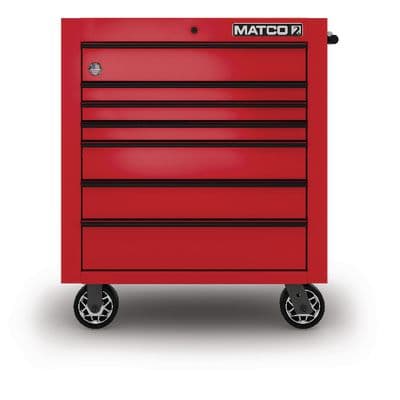 35" x 25" SINGLE-BAY 2s SERIES TOOLBOX (FIRE RED/BLACK)