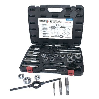 25 PIECE METRIC LARGE TAP AND DIE SET
