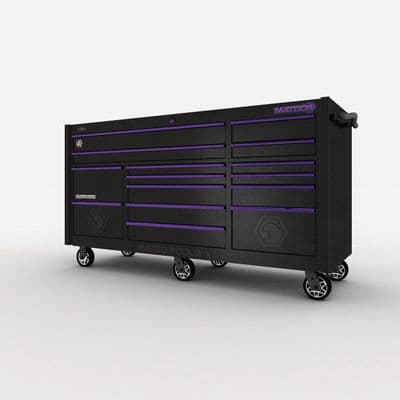 79" x 28" TRIPLE-BAY 4s SERIES TOOLBOX (BLACK VEIN/PURPLE)
