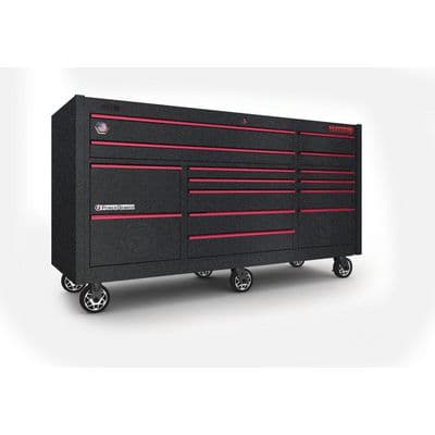 79" x 28" TRIPLE-BAY 4s SERIES TOOLBOX (TOUGH BALLISTIC BLACK/RED)