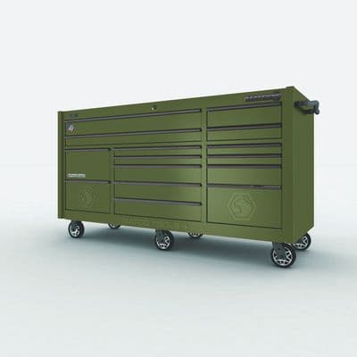 79" x 28" TRIPLE-BAY 4s SERIES TOOLBOX (MILITARY GREEN/BLACK)
