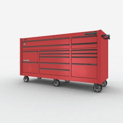 79" x 28" TRIPLE-BAY 4s SERIES TOOLBOX (FIRE RED/BLACK)
