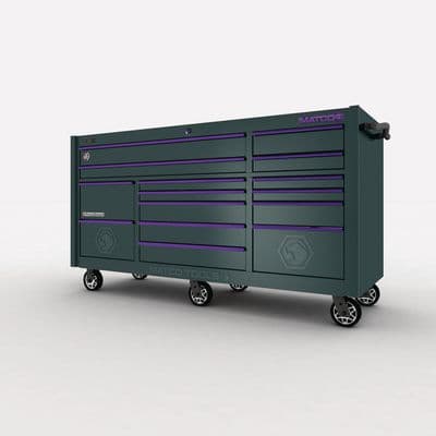 79" x 28" TRIPLE-BAY 4s SERIES TOOLBOX (THUNDERSTORM GRAY/PURPLE)