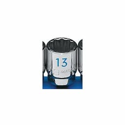 1/4" DRIVE 13MM METRIC 12 POINT CHROME SOCKET