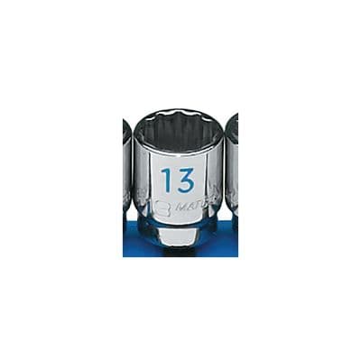 1/4" DRIVE 13MM METRIC 12 POINT CHROME SOCKET