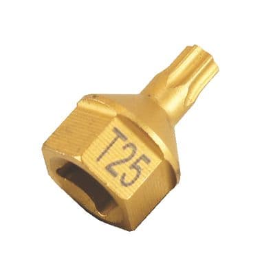 1/4" T25 1 PC HEX TORX SOCKET BIT