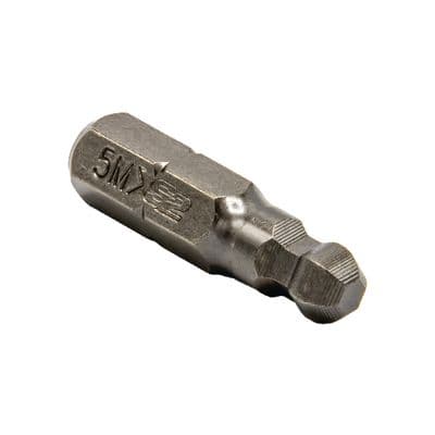 1/4"X1" 5MM BALL HEX BIT
