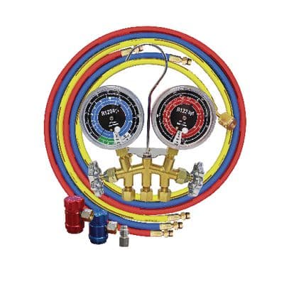 R1234YF 2-WAY BRASS MANIFOLD