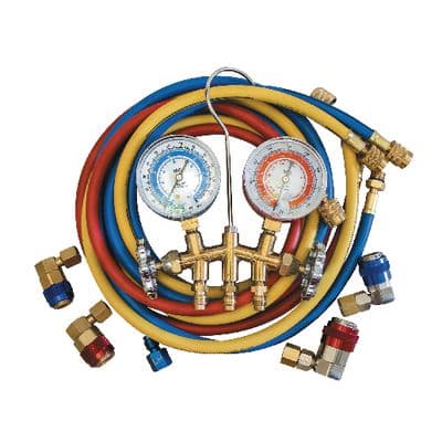 DUAL BRASS R134A AND R1234YF GAUGE SET 72" HOSES