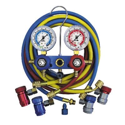 DUAL ALUMINUM R134A AND R1234YF GAUGE SET 72" HOSES
