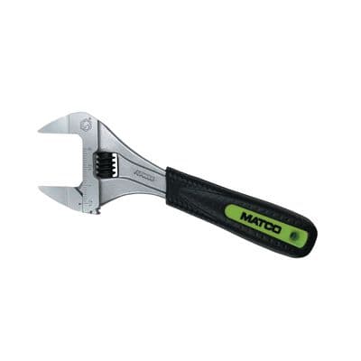 8" LONG SUPER WIDE OPENING ADJ WRENCH WITH EXTRA SLIM JAWS
