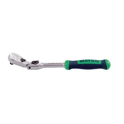 1/4" DRIVE 7-3/4" EIGHTY8 TOOTH LOCKING FLEX RATCHET WITH ERGO HANDLE - GREEN