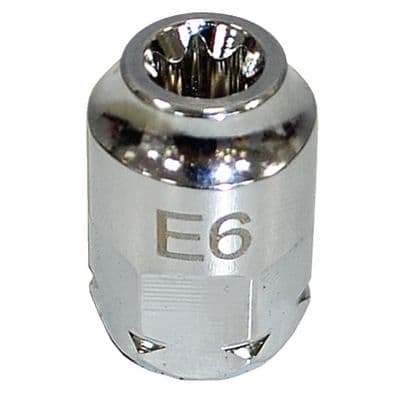 E6- 1/4" DRIVE E6 INVERTED TORX SOCKET