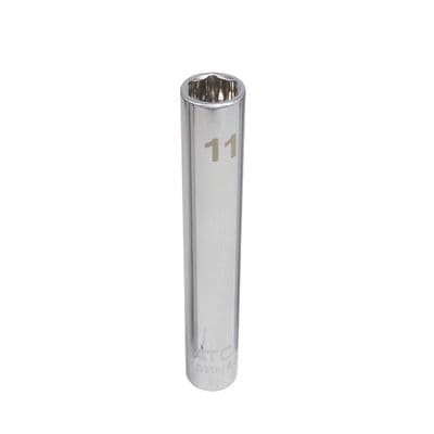 1/4" DRIVE 11MM METRIC CHROME DEEP SOCKET
