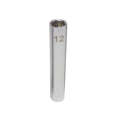 1/4" DRIVE 12MM METRIC CHROME DEEP SOCKET
