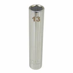 1/4" DRIVE 13MM METRIC 6 POINT DEEP CHROME SOCKET