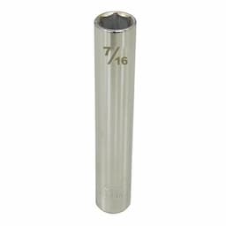 1/4" DRIVE 7/16" SAE 6 POINT EXTRA DEEP SOCKET