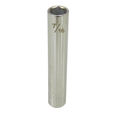 1/4" DRIVE 7/16" SAE 6 POINT EXTRA DEEP SOCKET